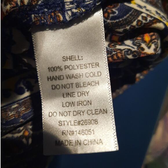 Monteau Boho Festival Halter Tank Top Small Batik Scroll Pattern Lightweight - Picture 6 of 9